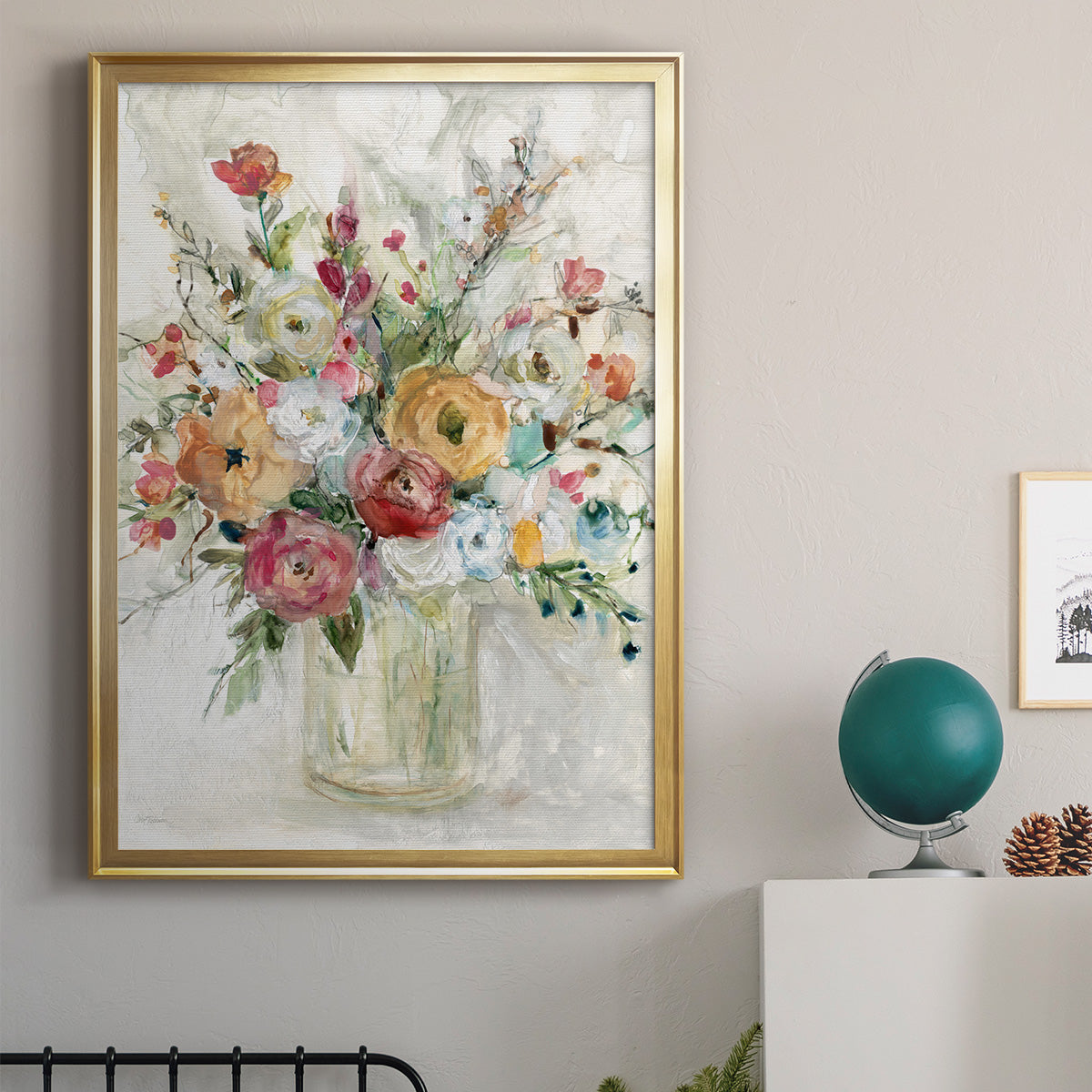 Contemporary Bouquet - Modern Framed Canvas Print