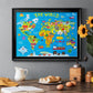 World Map Premium Classic Framed Canvas - Ready to Hang