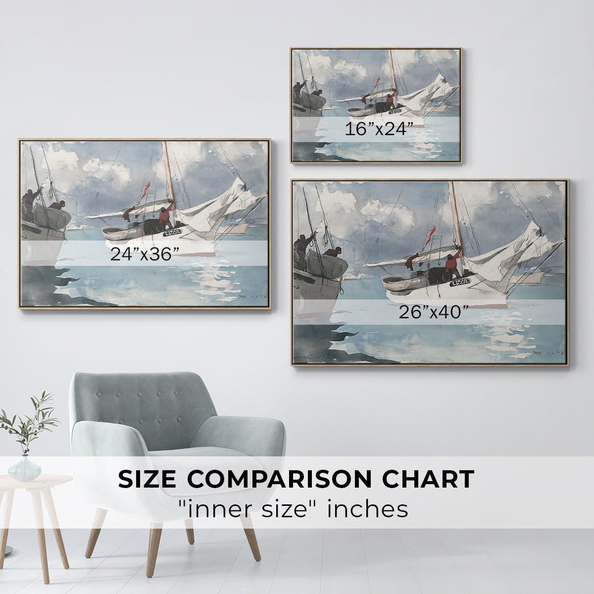 Fishing Boats, Key West, 1903 - Floater Framed Canvas Print