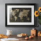 Safari World Map - Modern Framed Art Print