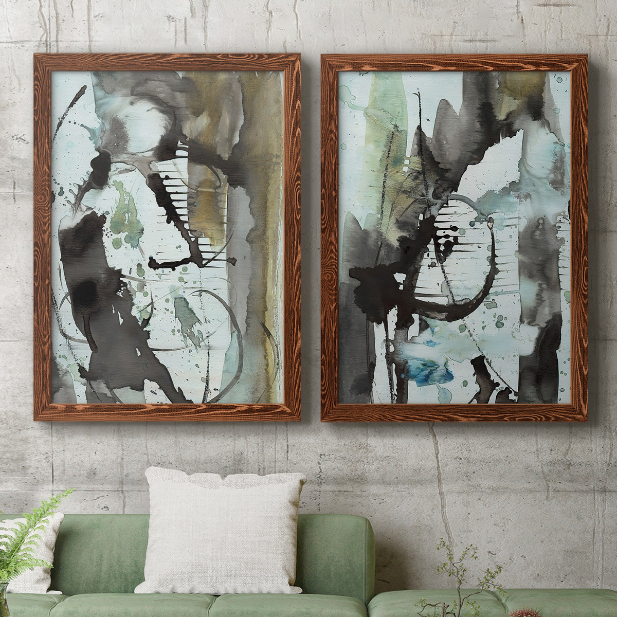 Lyrical Abstract I - Premium Framed Canvas 2 Piece Set - Ready to Hang