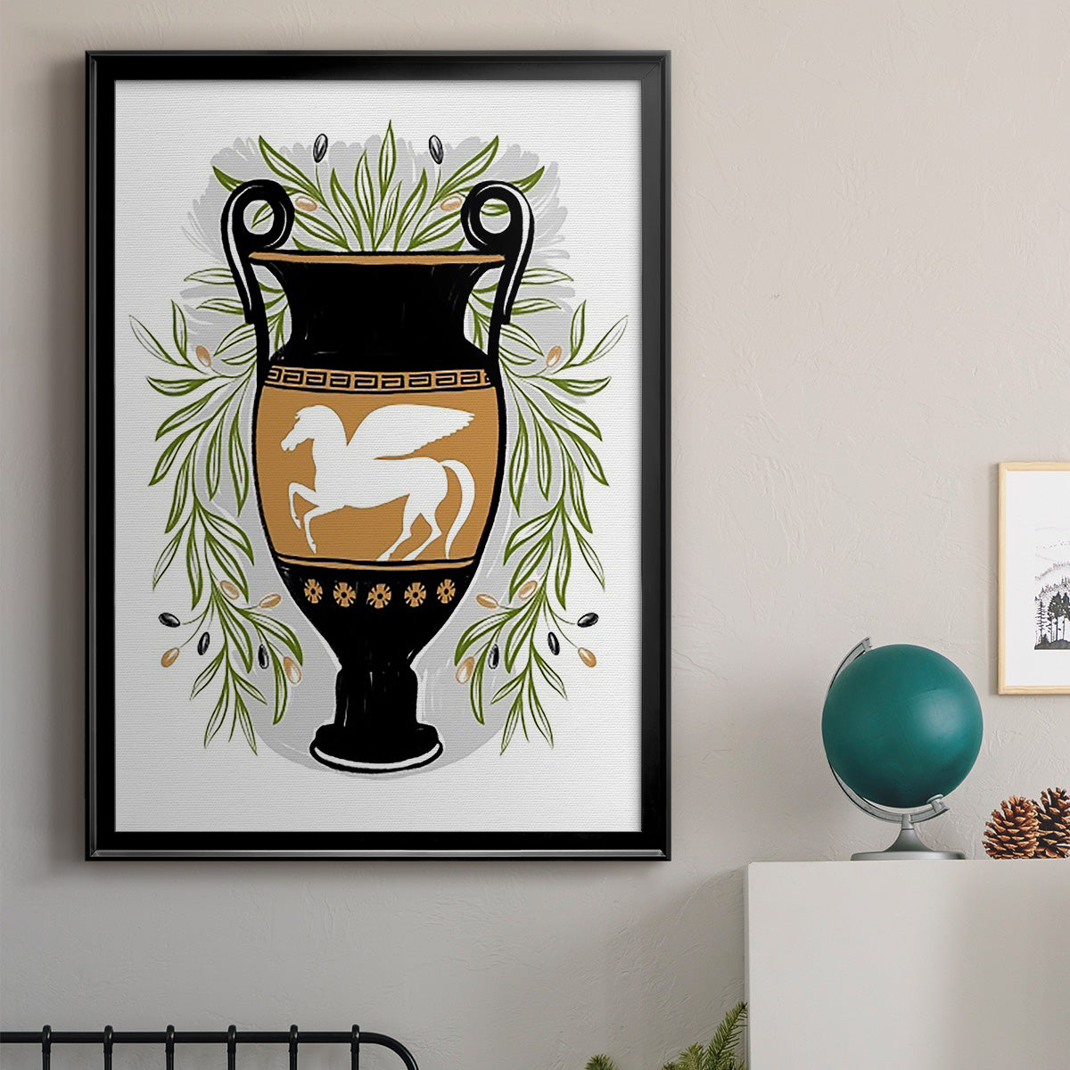 Greek Vases III - Modern Framed Canvas Print