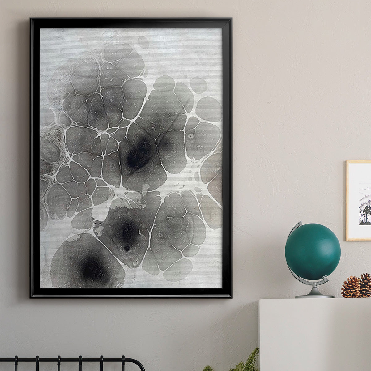 Marbling XI - Modern Framed Canvas Print