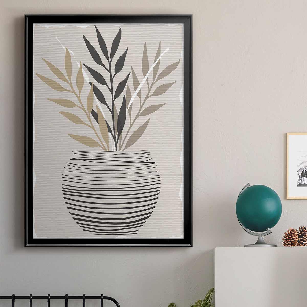 Palm Arrangement I - Modern Framed Canvas Print