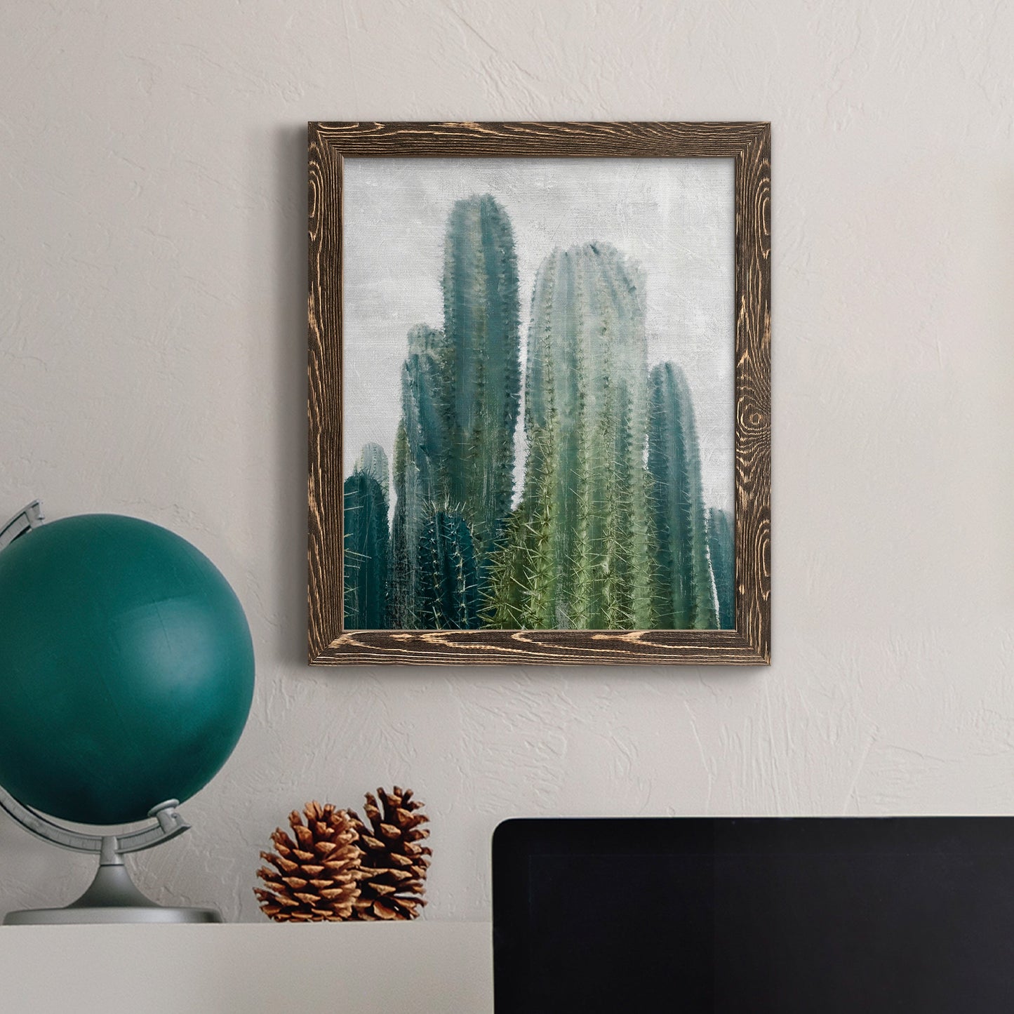 Aruba Cacti II - Barnwood Framed Canvas Print