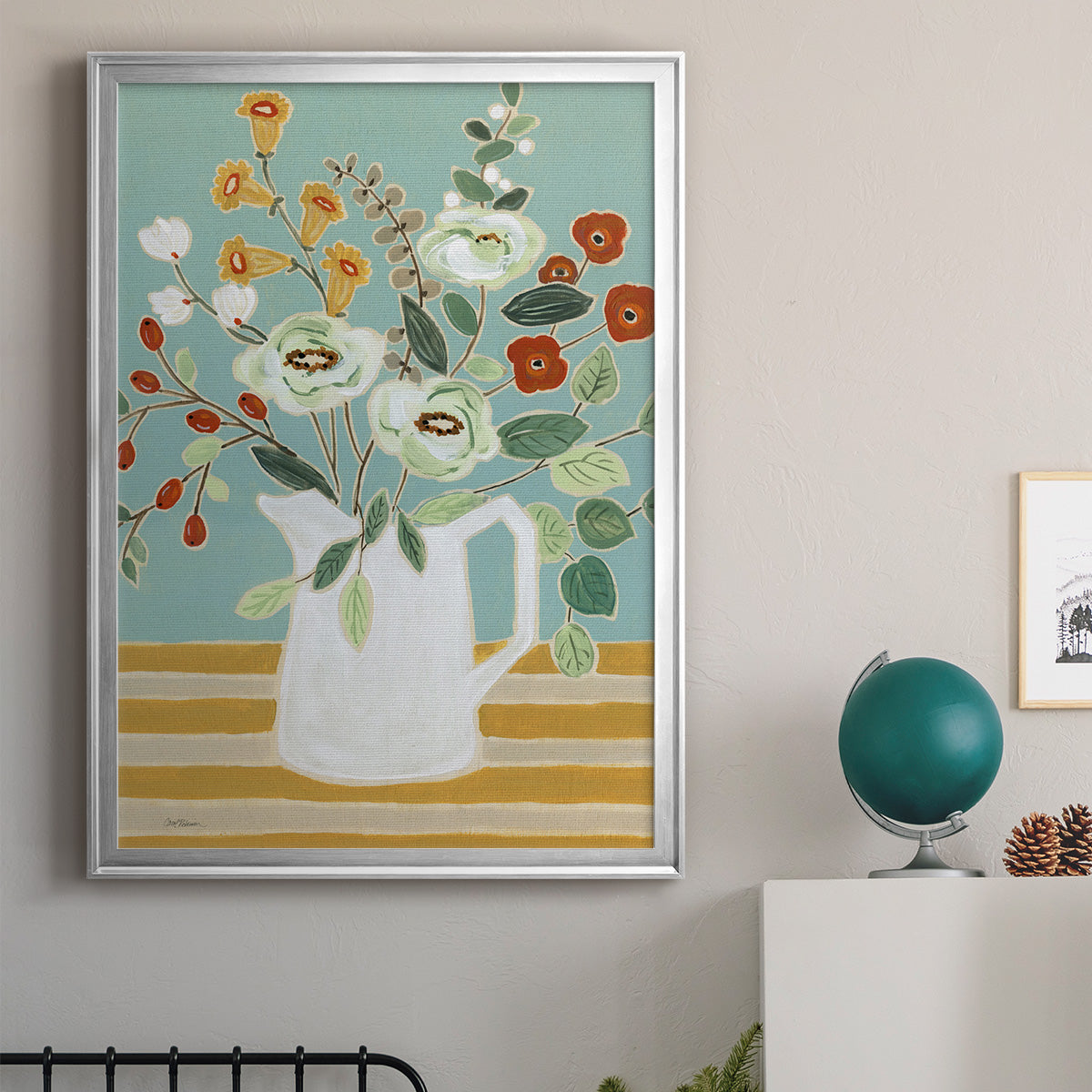 Joyful Blossoms II - Modern Framed Canvas Print