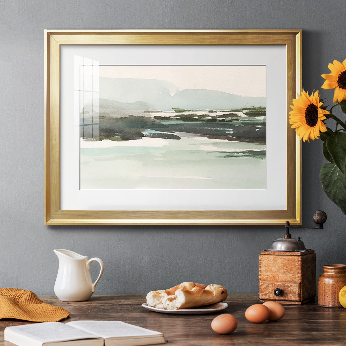 Turquoise Marsh I - Modern Framed Art Print