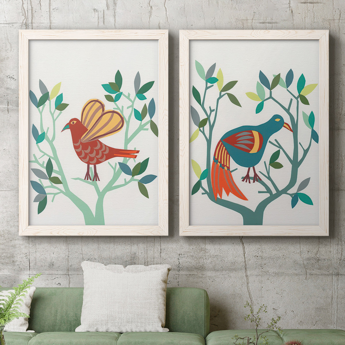 Whitty Bird I - Premium Framed Canvas 2 Piece Set - Ready to Hang