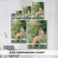 Size comparison chart for canvas art prints, showing multiple size options.