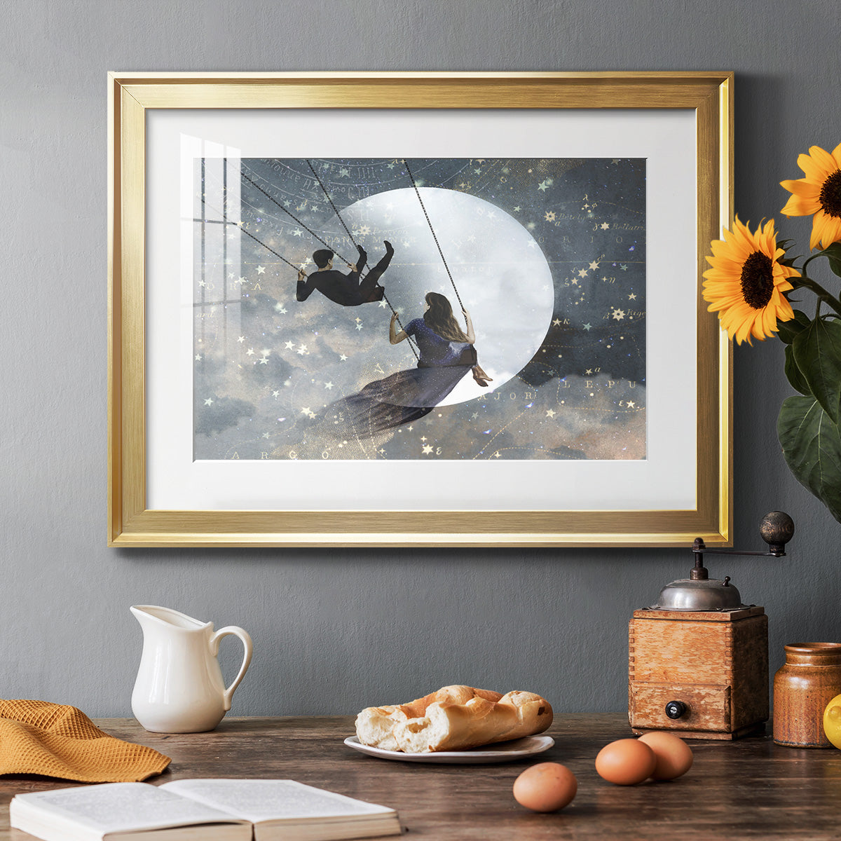 Celestial Love II - Modern Framed Art Print