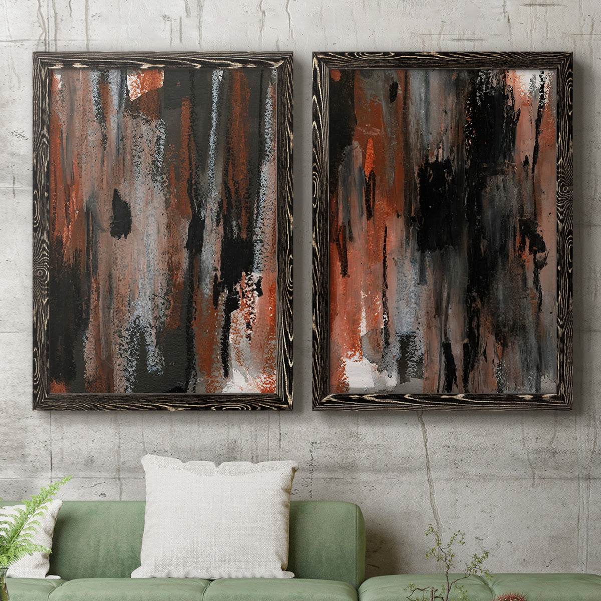 Loft Pastel VII - Premium Framed Canvas 2 Piece Set - Ready to Hang