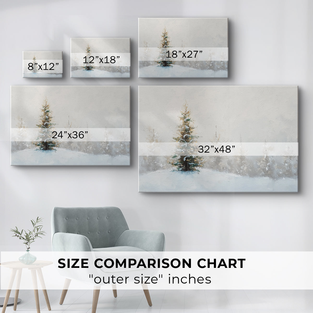 Frostlit Evergreen Parish - Canvas Art Print