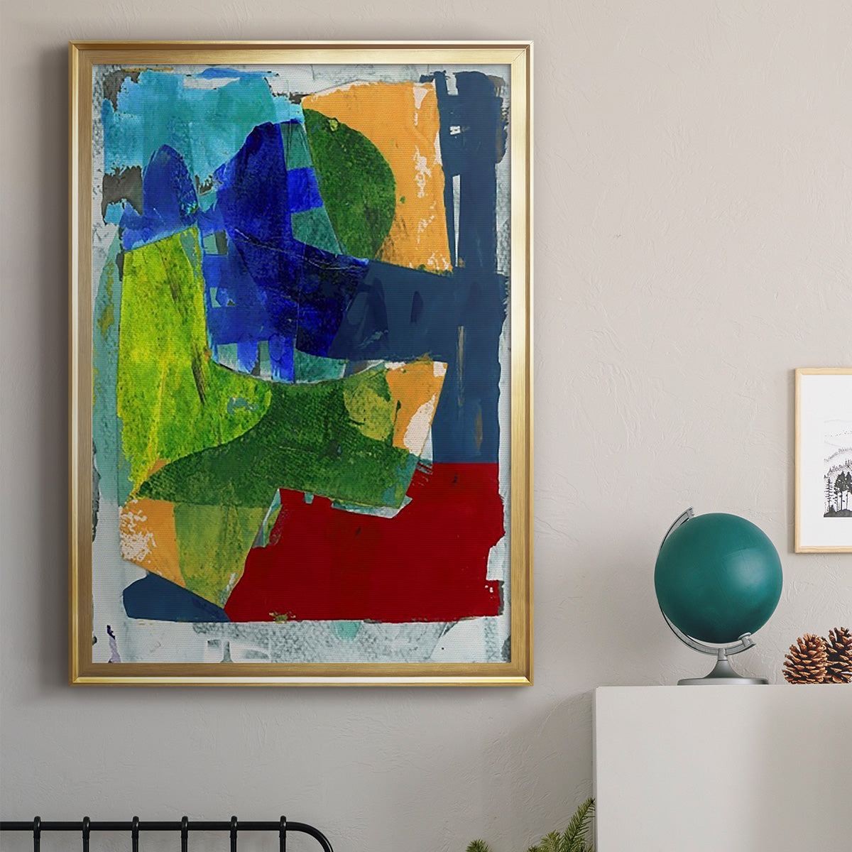 Brights Strokes II - Modern Framed Canvas Print