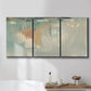 Three-panel canvas wall art featuring minimalist abstract emotional fields, displayed in a bathroom above a bathtub.