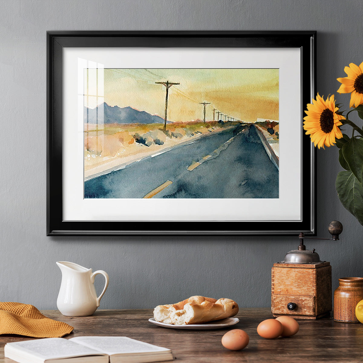 Deserted Highway II Premium Framed Print - Ready to Hang