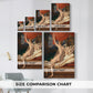Size comparison chart for canvas art prints, showing multiple size options.