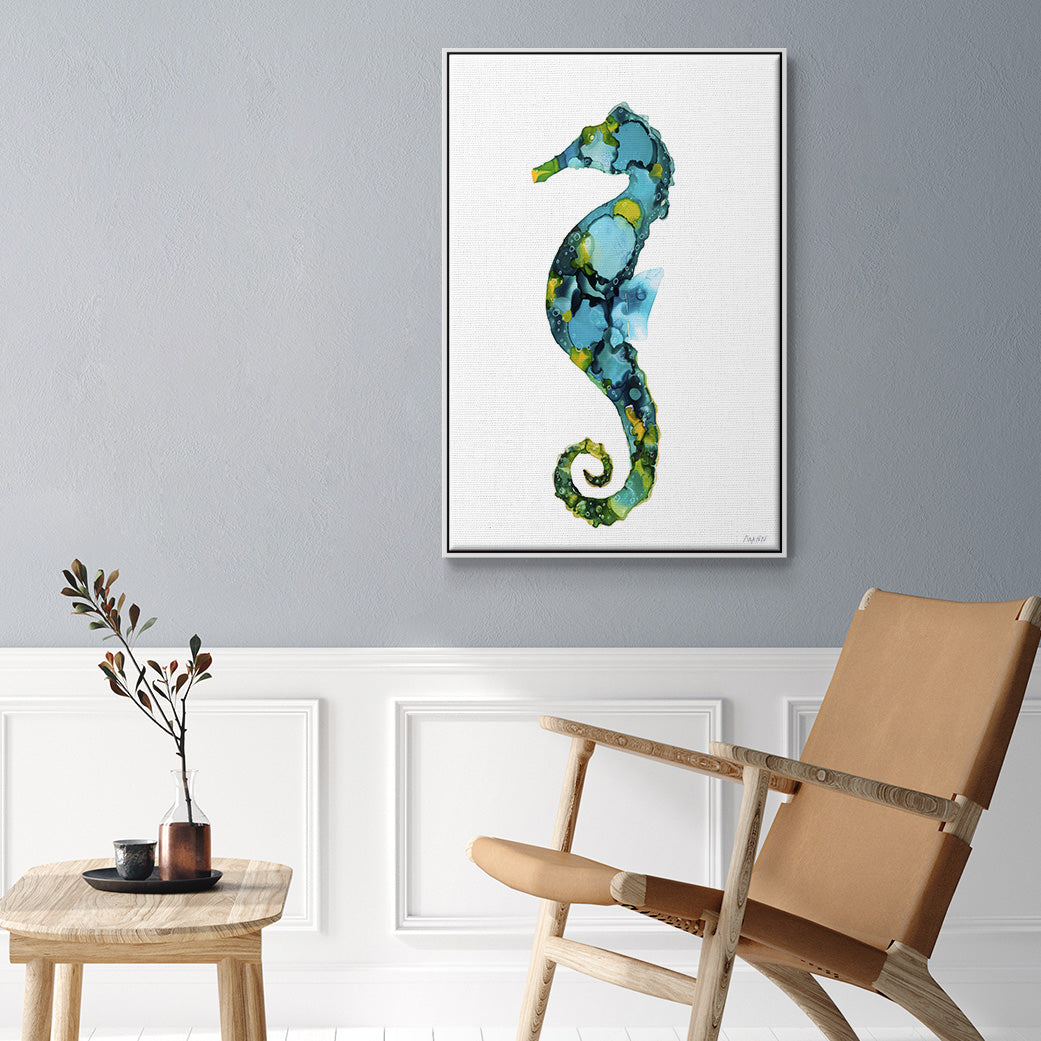 Seahorse Framed Premium Gallery Wrapped Canvas - Ready to Hang