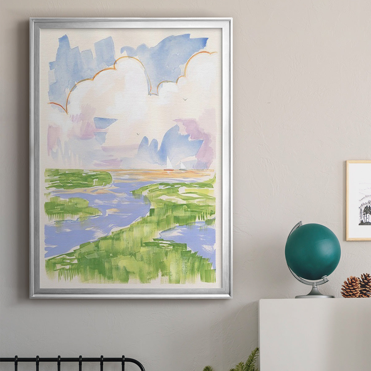 Low Country River Vista II - Modern Framed Canvas Print