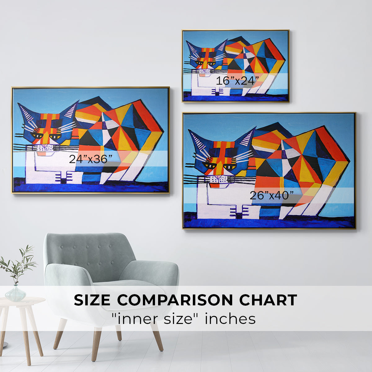 Cassie Thinking about Cubism - Floater Framed Canvas Print