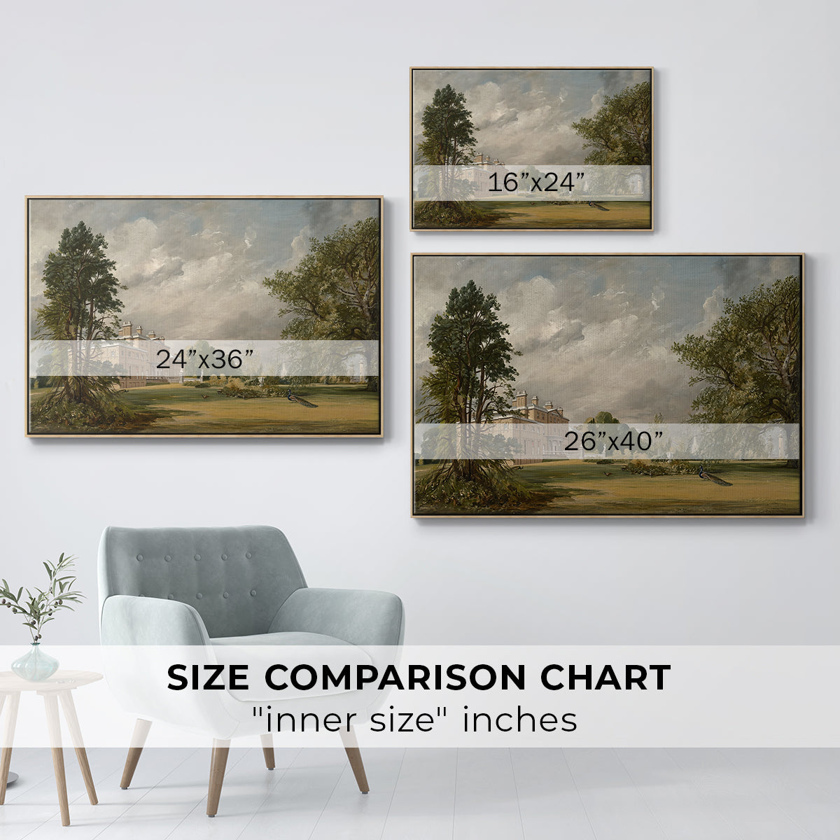 Malvern Hall, 1821 - Floater Framed Canvas Print