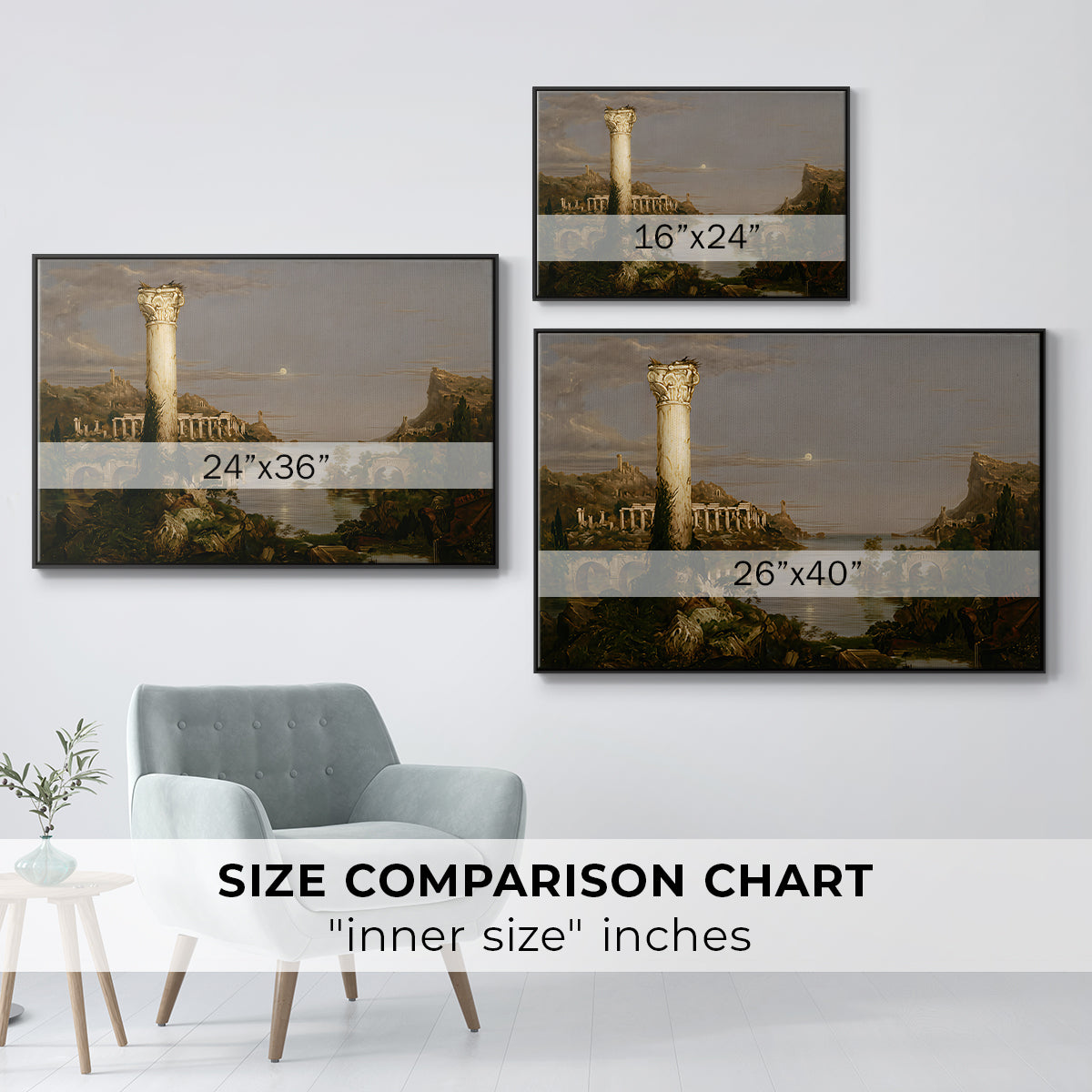 The Course of Empire: Desolation, 1836 - Floater Framed Canvas Print