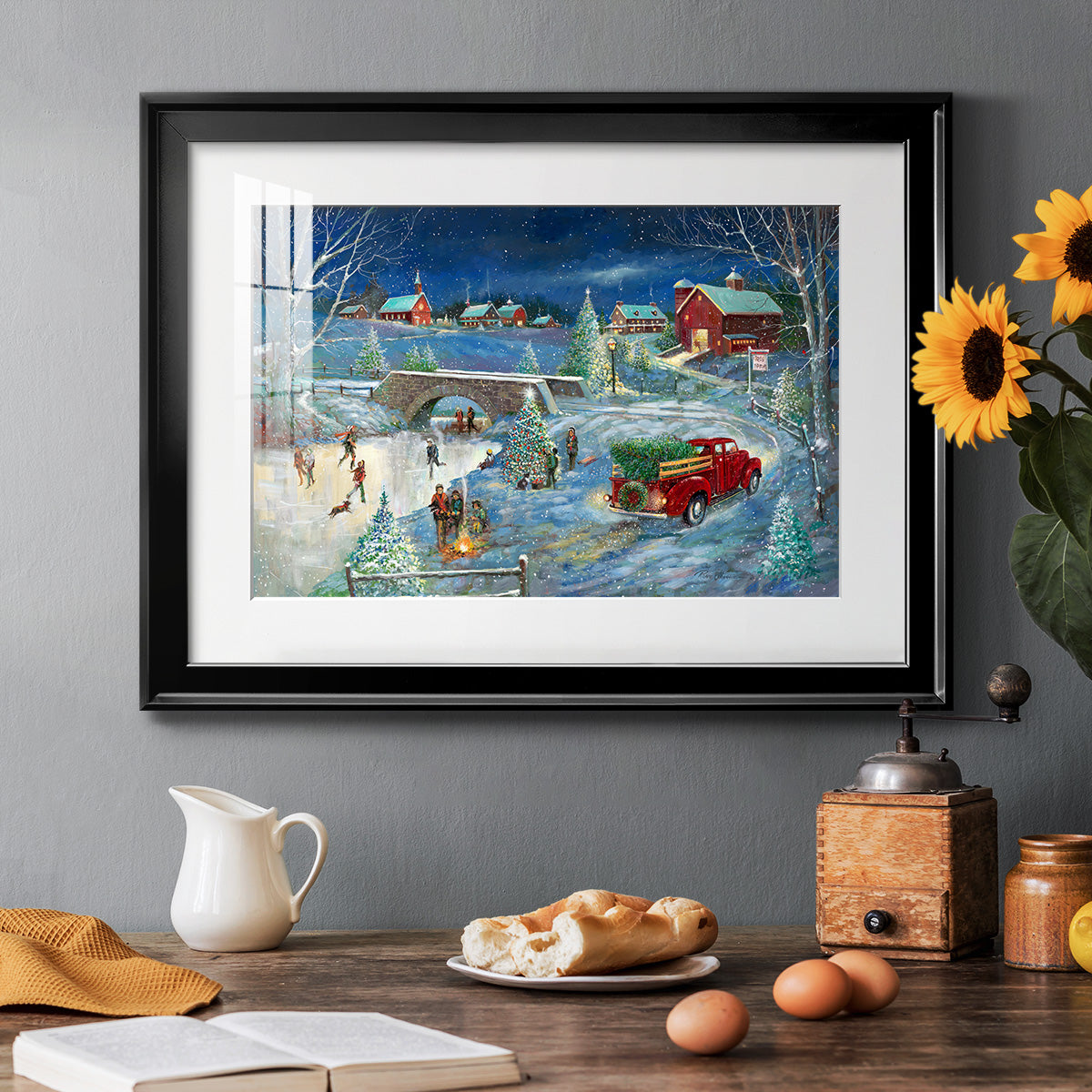 Warm Holiday Memories - Modern Framed Art Print