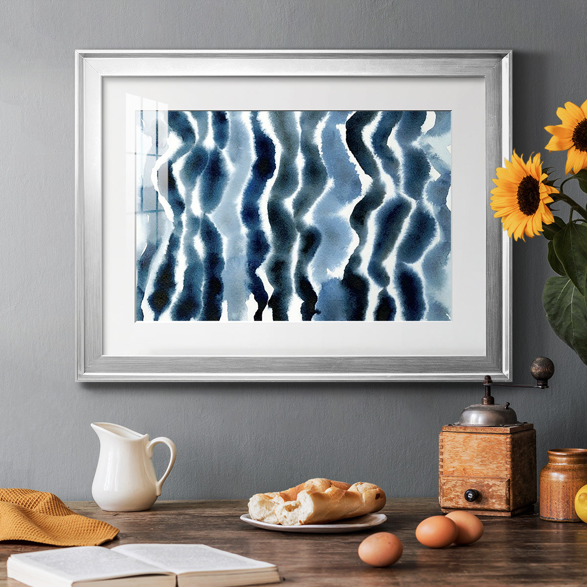 True Blue Wave I - Modern Framed Art Print