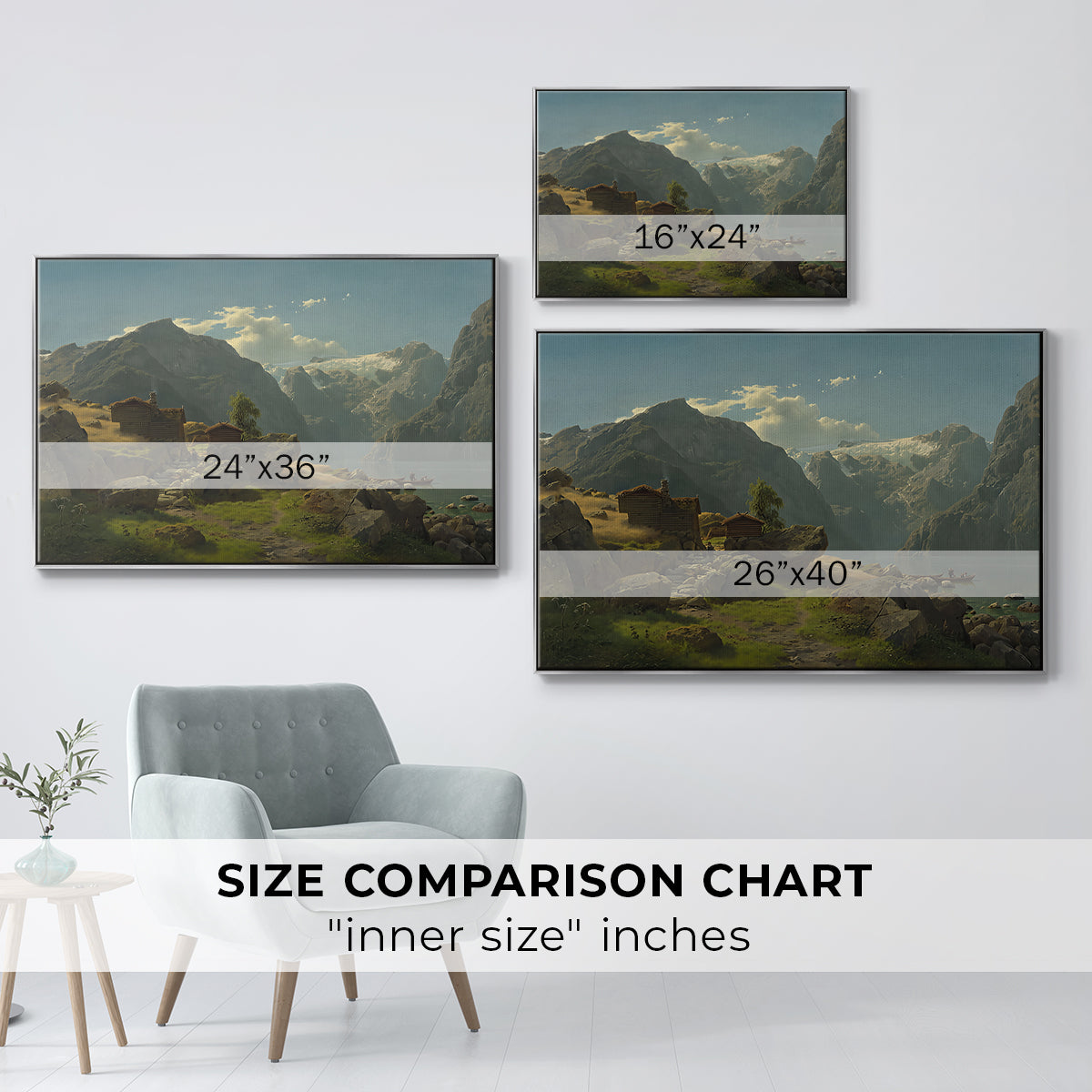 Balestrand, 1848 - Floater Framed Canvas Print