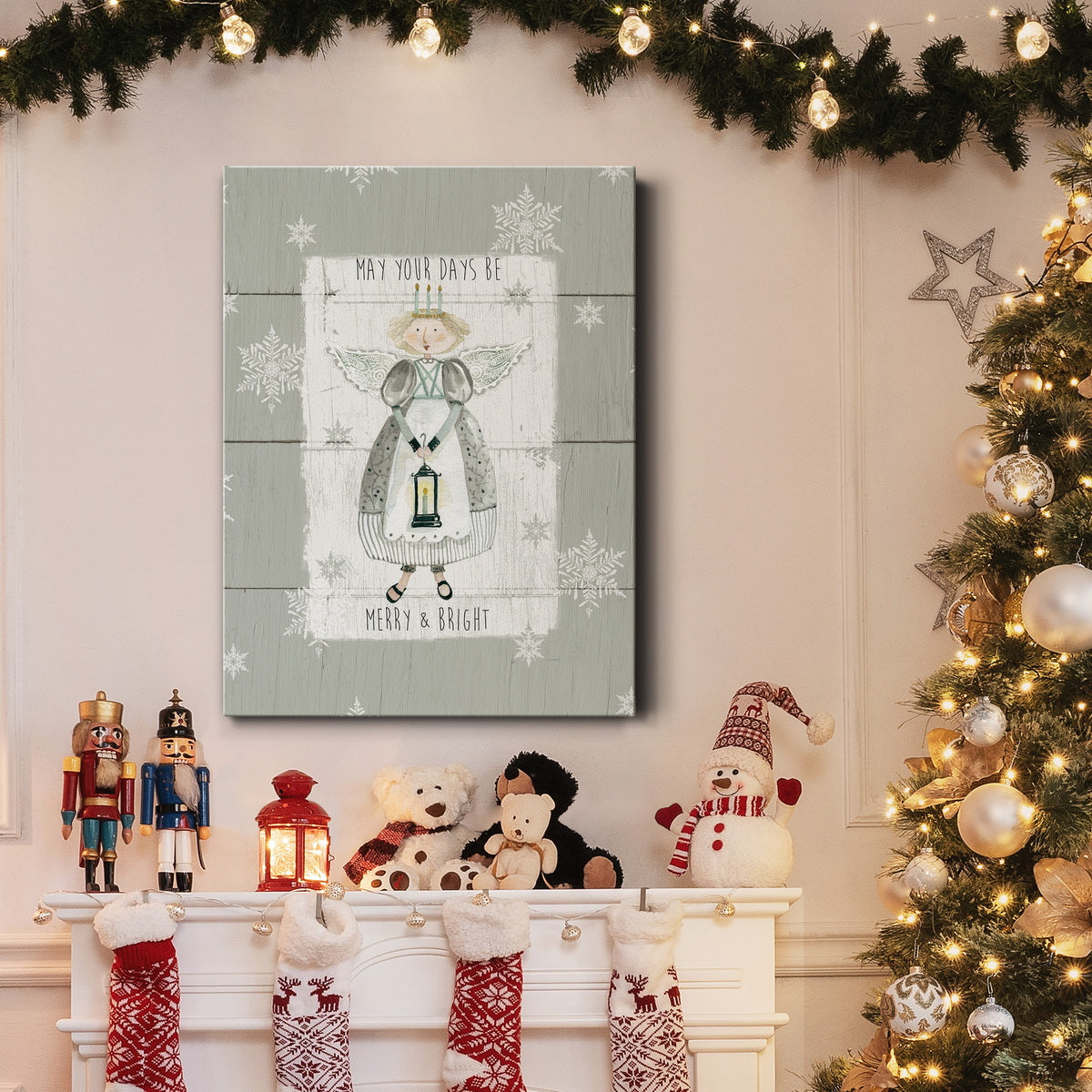 Merry & Bright Angel Premium Gallery Wrapped Canvas - Ready to Hang