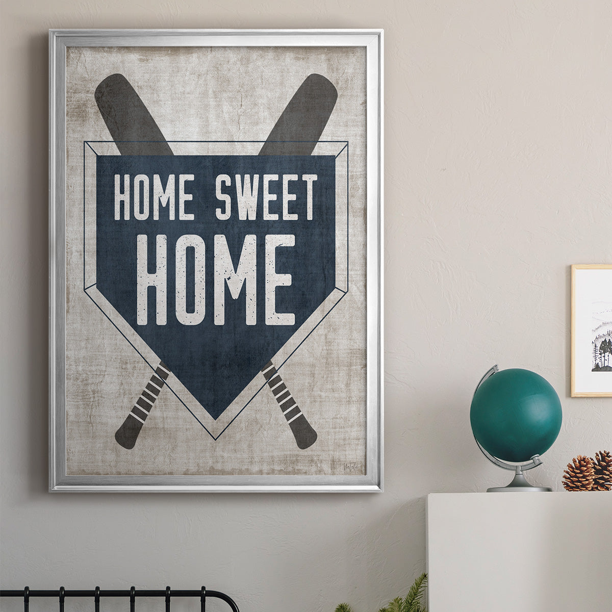 Home Sweet Home Base - Modern Framed Canvas Print