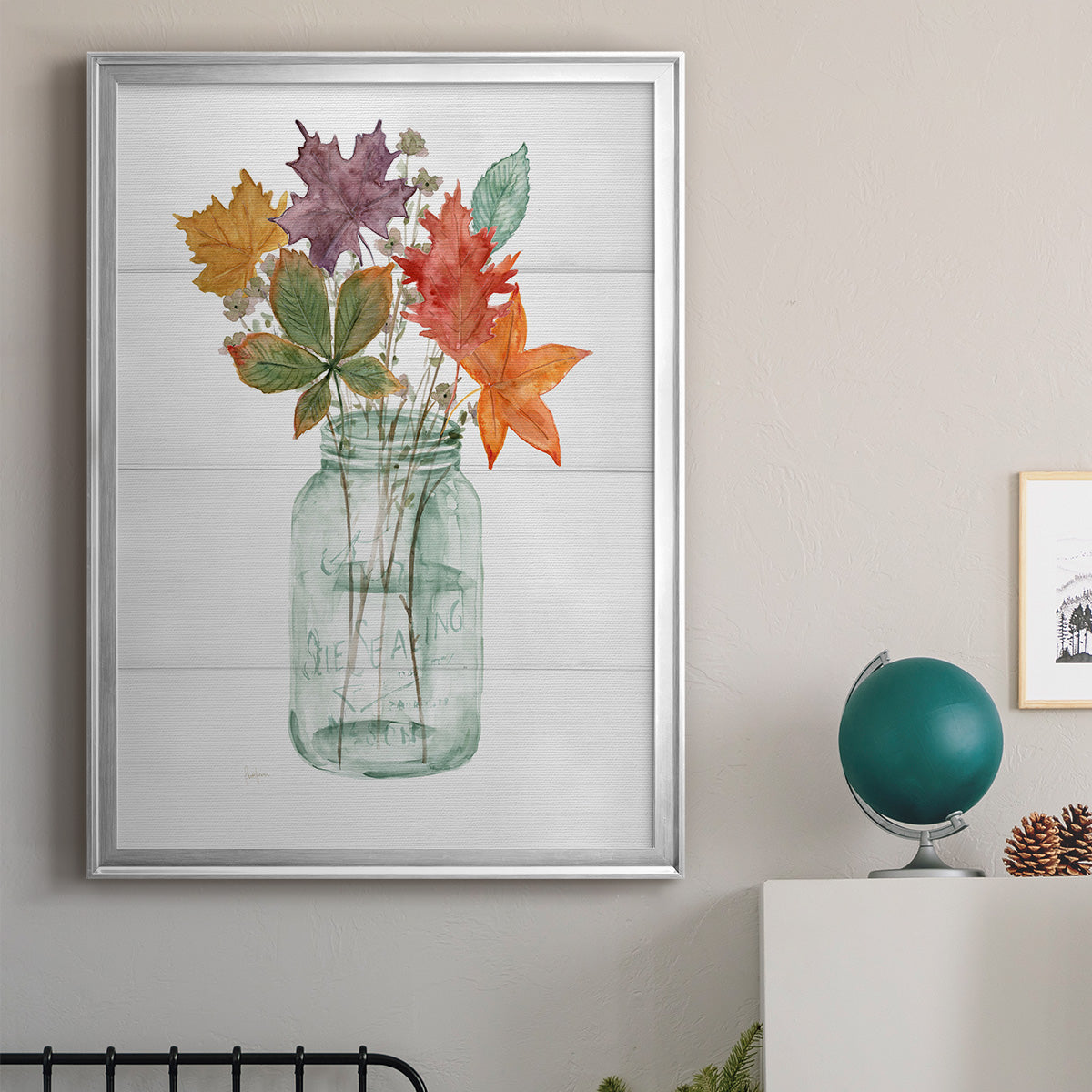 Harvest Home Leaves I - Modern Framed Canvas Print