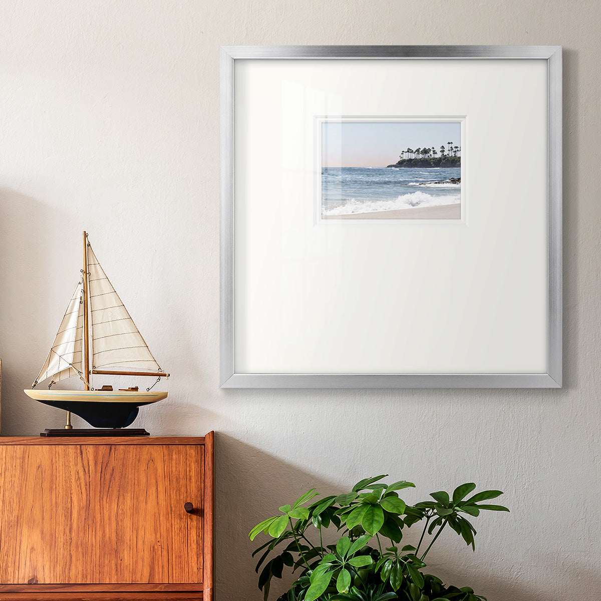 Distant Palms Premium Framed Print Double Matboard