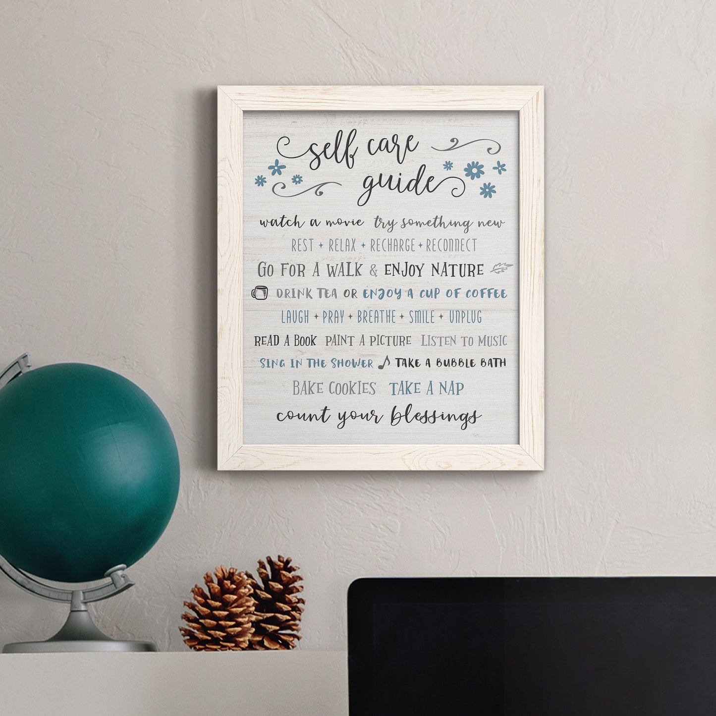 Guide to Self Care - Premium Canvas Framed in Barnwood - Ready to Hang