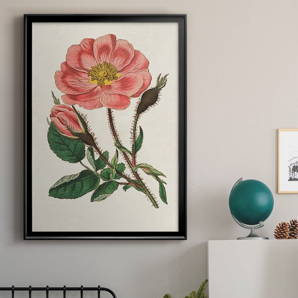 Pink Floral Mix IX - Modern Framed Canvas Print