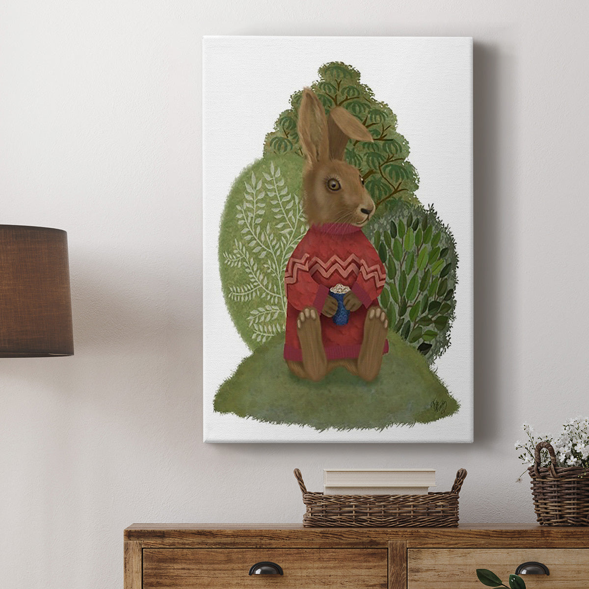 Latte Rabbit in Sweater - Canvas Art Print