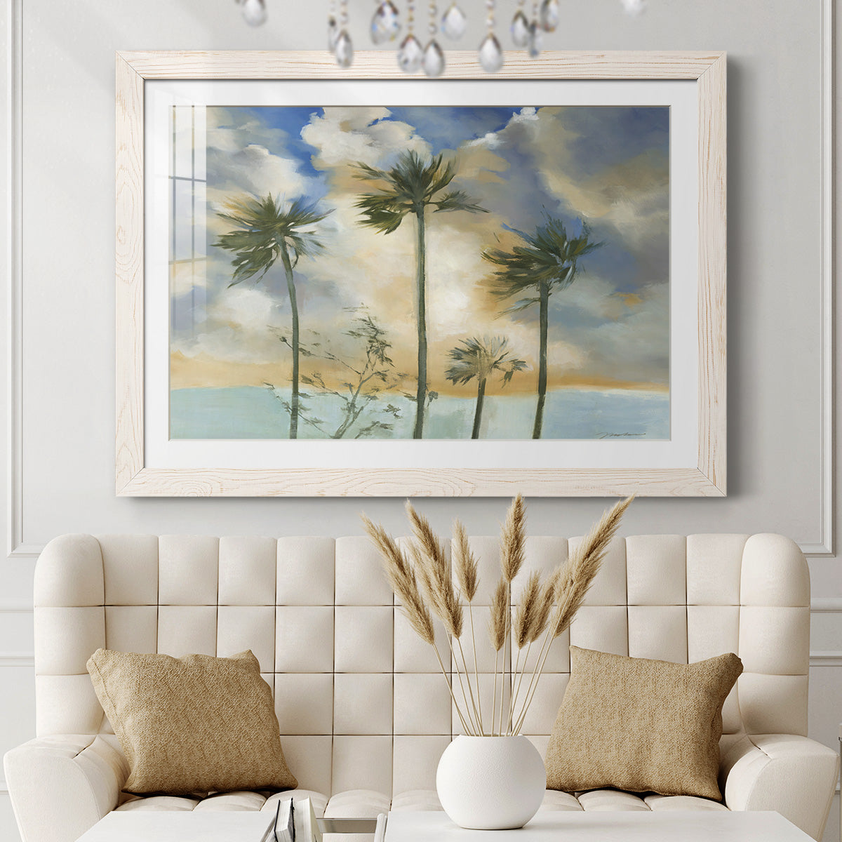 Palms in the Wind - Barnwood Framed Art Print