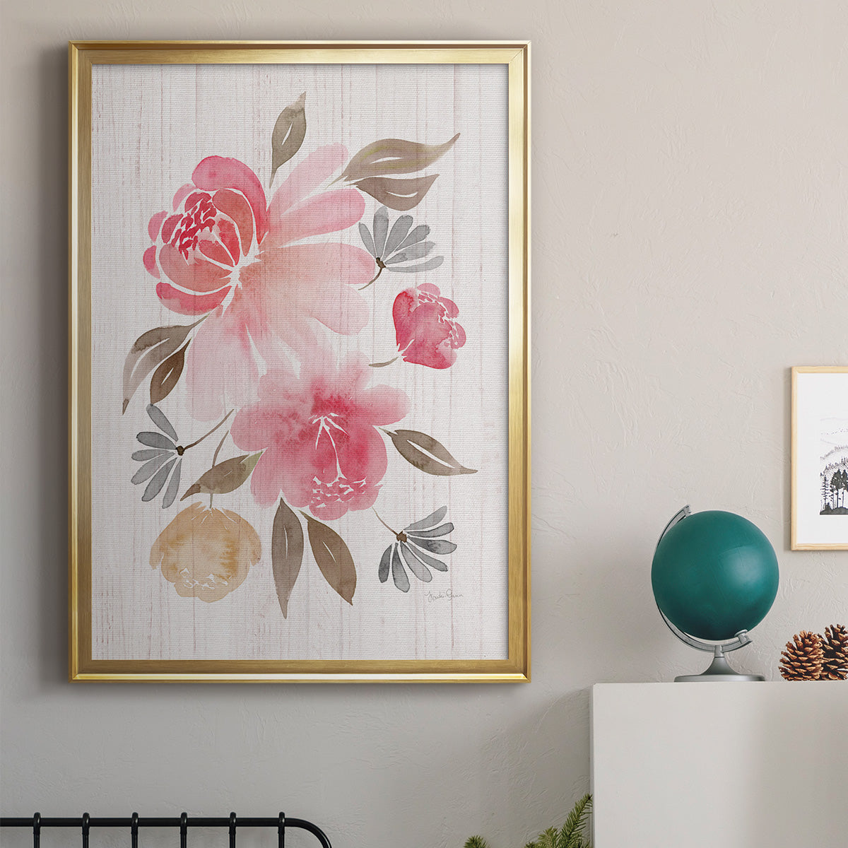 Loose Peonies II - Modern Framed Canvas Print
