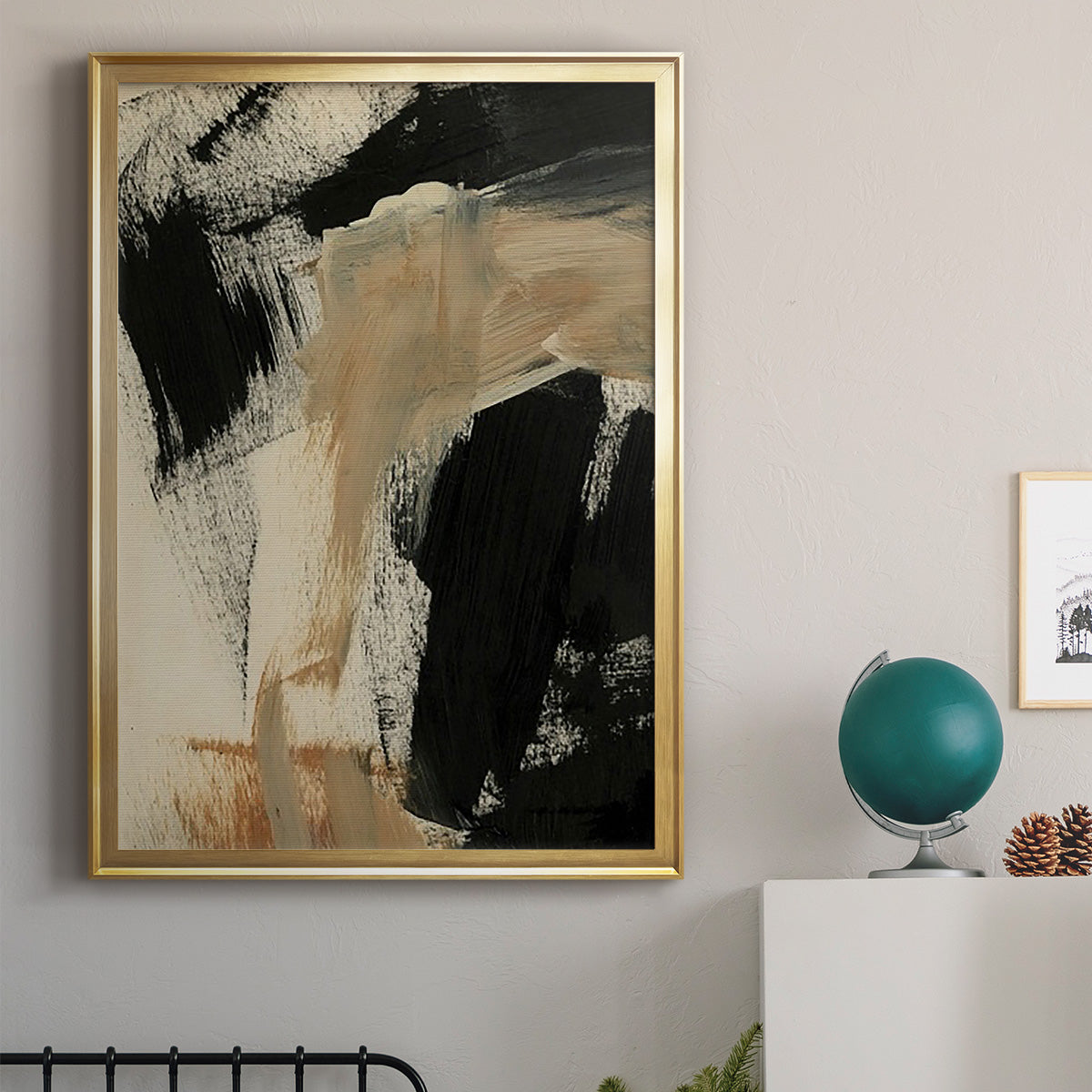 Baked Paintstrokes IV - Modern Framed Canvas Print