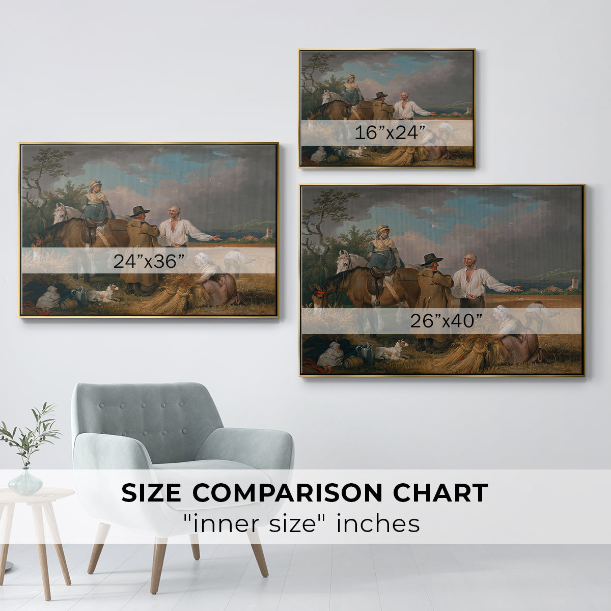 The Reapers, 1800 - Floater Framed Canvas Print