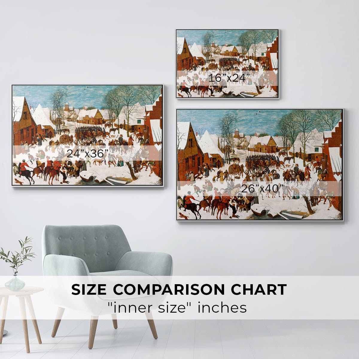 Massacre of the Innocents, c. 1565-1567 - Floater Framed Canvas Print