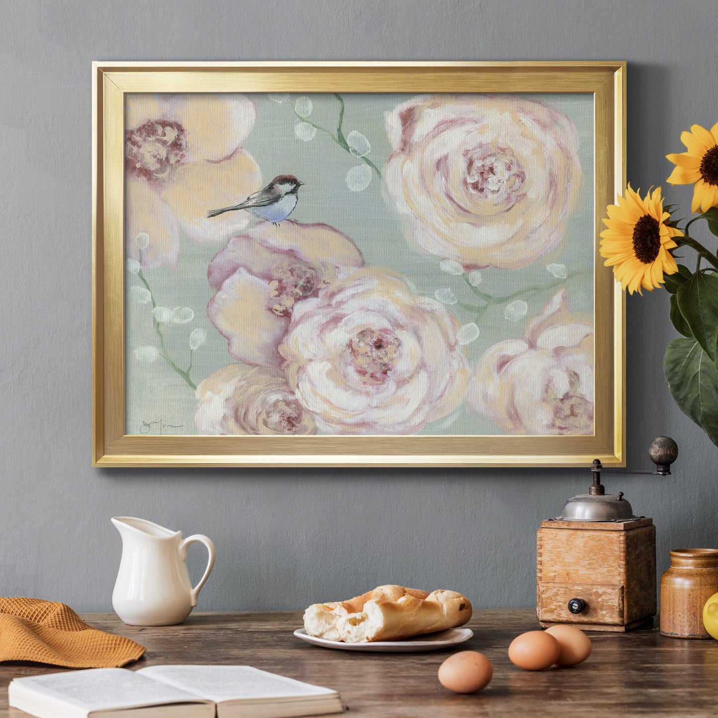 Blush Melody - Modern Framed Canvas Print