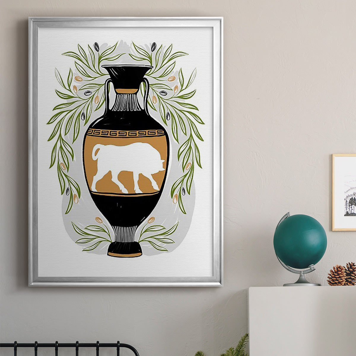 Greek Vases IV - Modern Framed Canvas Print