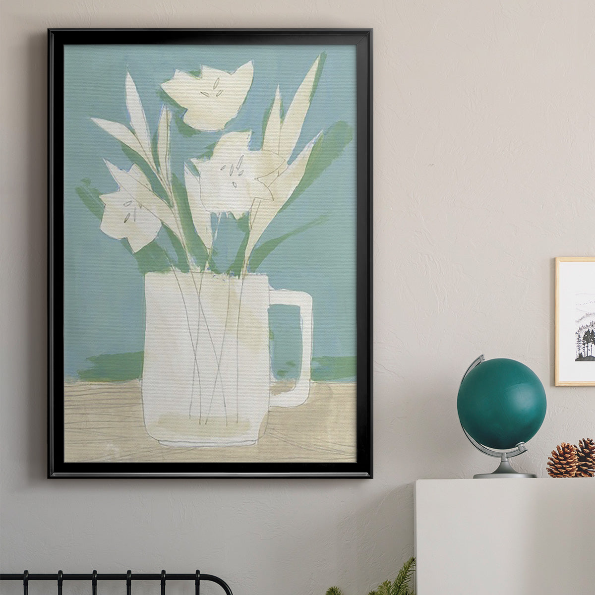 Muted Spring Arrangement III - Modern Framed Canvas Print