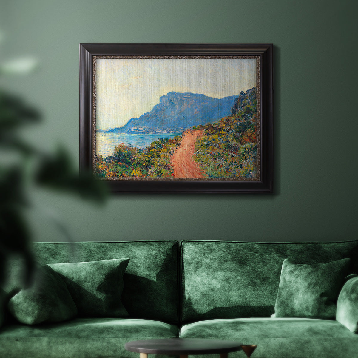 Affiche La Corniche près de Monaco Peinture - Ornate Framed Canvas Print