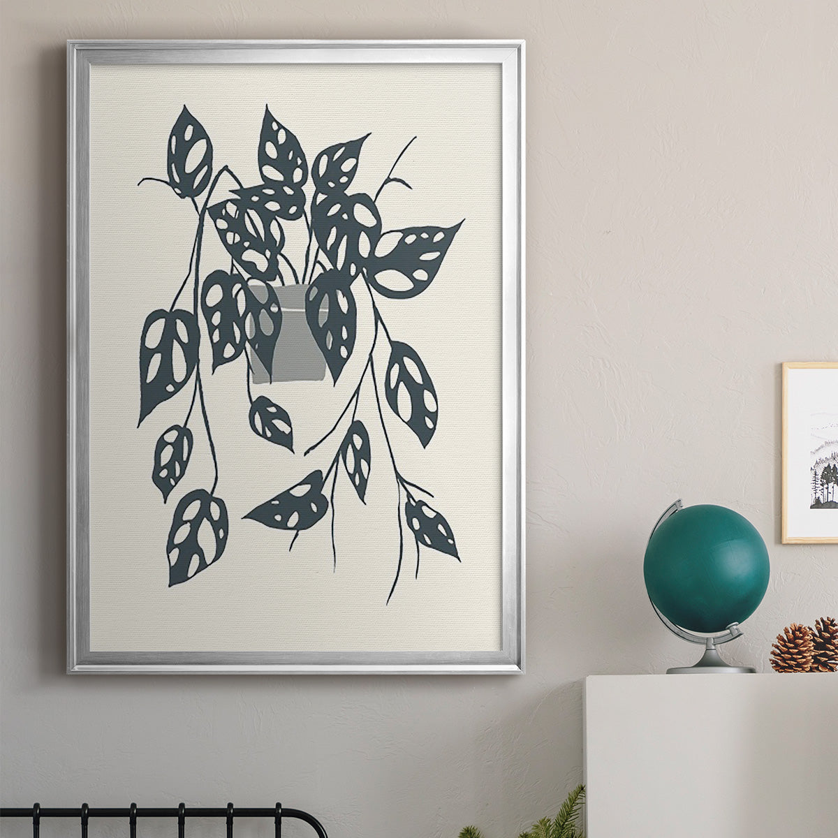 Growing Leaves V - Modern Framed Canvas Print
