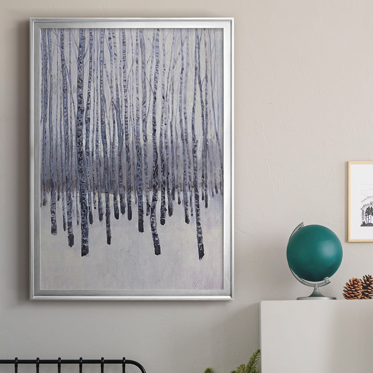 Bare Trees in Winter II - Modern Framed Canvas Print