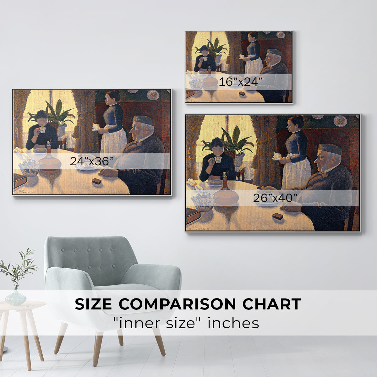 The Dining Room (Breakfast), 1886-1887 - Floater Framed Canvas Print