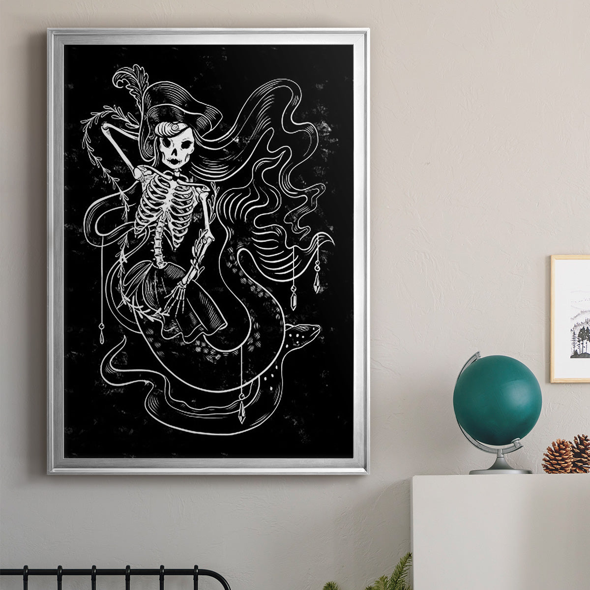 Pirate Mermaids II - Modern Framed Canvas Print