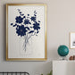 Indigo Sketch Bouquet II - Modern Framed Canvas Print