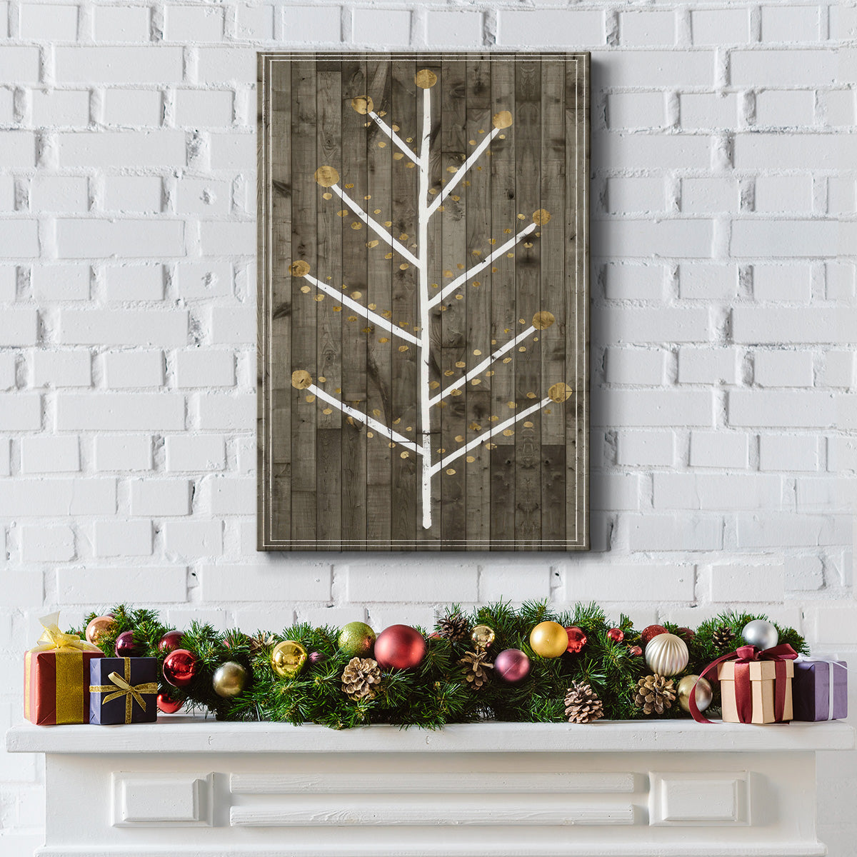 Wooded White Christmas Collection B - Gallery Wrapped Canvas